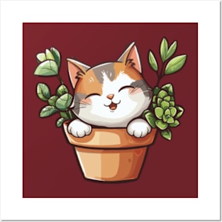 plant cat Posters and Art